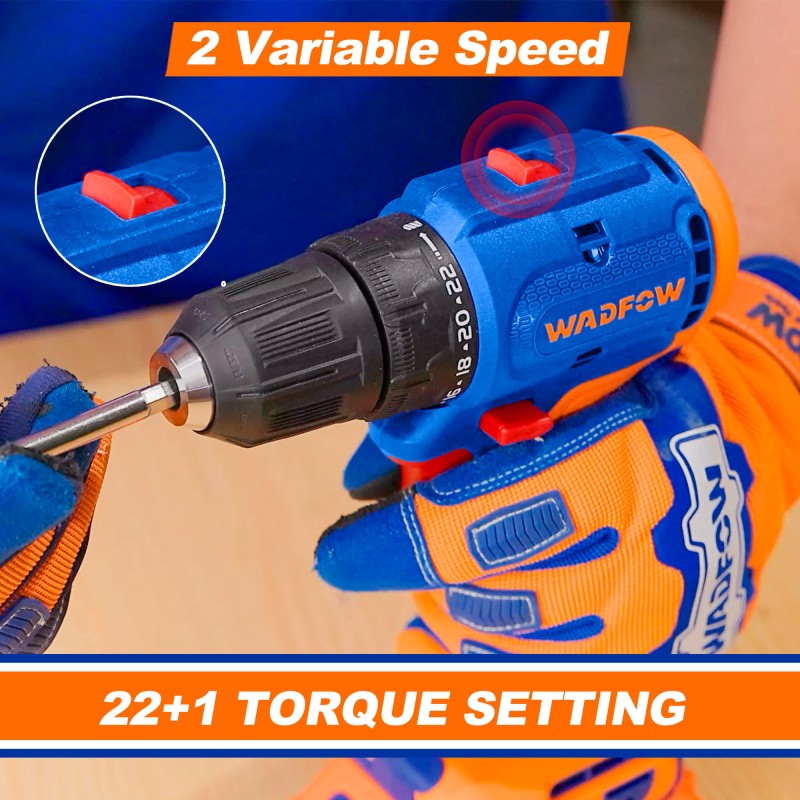 Dong Cheng Perceuse-Visseuse Sans Balais 18V 50Nm - 2 Batteries 2Ah + Kit Accessoires 19 Pièces