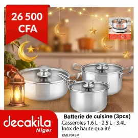 Batterie de cuisine inox Decakila 3 pièces