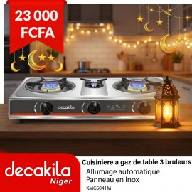 Cuisinière à gaz de table Decakila 3 brûleurs