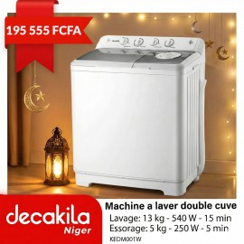 Machine à laver double cuve Decakila 13kg/5kg