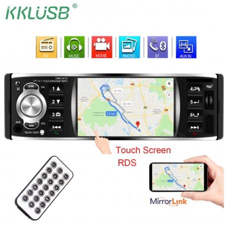Radio voiture - écran tactile 4.1 pouce avec caméra de recule, AUX ,FM Radio , Bluetooth , Support USB Et Carte Mémoire