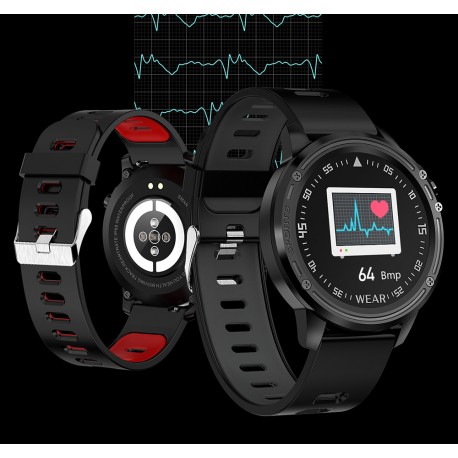 Montre sport, SmartWatch L8 intelligente étanche, avec ECG PPG pression artérielle fréquence cardiaque fitness