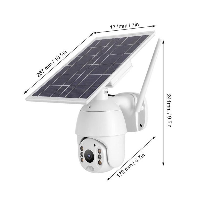Caméra solaire 4K intelligente 4G, alerte PTZ IP66 Vision nocturne PIR  système de Surveillance - Meshago Niger