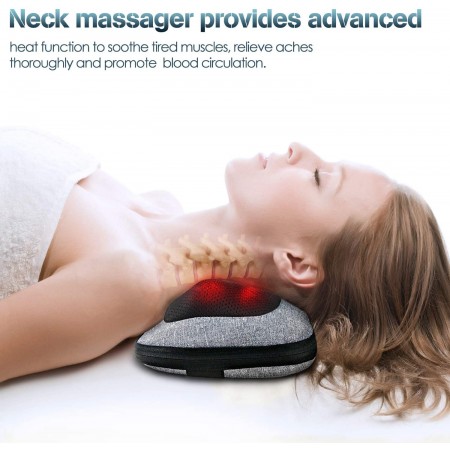 Oreiller de massage pour hommes et femmes, masseur de dos électrique, masseur d'épaules à pétrissage profond
