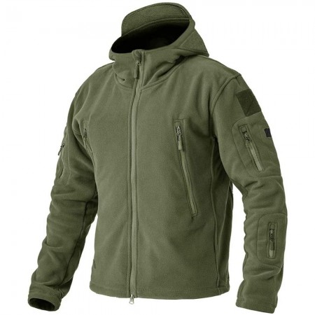 TACVASEN – Veste militaire en polaire pour homme, manteaux à capuche à fermeture éclair complète taille XL